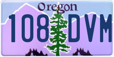 OR license plate 108DVM