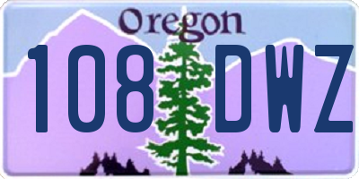 OR license plate 108DWZ