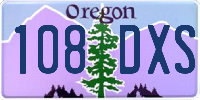 OR license plate 108DXS