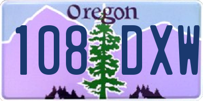 OR license plate 108DXW