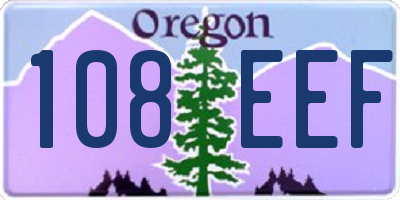 OR license plate 108EEF