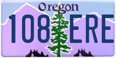 OR license plate 108ERE