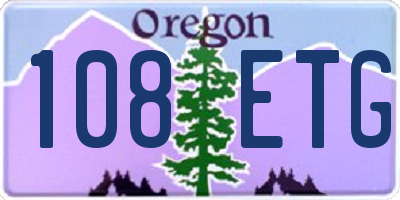 OR license plate 108ETG