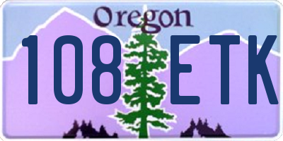 OR license plate 108ETK
