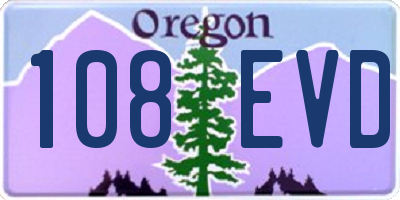 OR license plate 108EVD