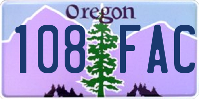 OR license plate 108FAC