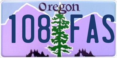 OR license plate 108FAS