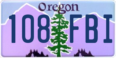 OR license plate 108FBI