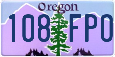 OR license plate 108FPO