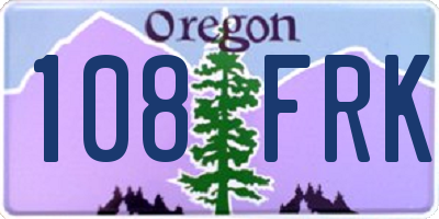 OR license plate 108FRK