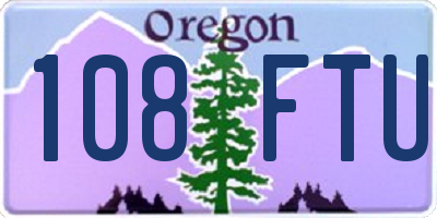 OR license plate 108FTU