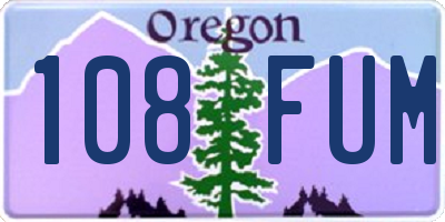 OR license plate 108FUM