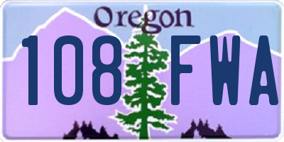 OR license plate 108FWA