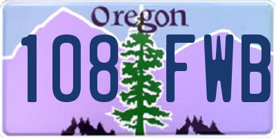 OR license plate 108FWB