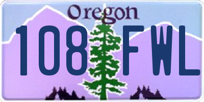 OR license plate 108FWL