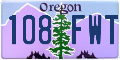 OR license plate 108FWT
