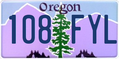 OR license plate 108FYL