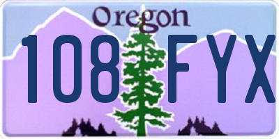 OR license plate 108FYX