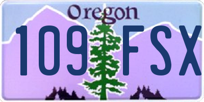 OR license plate 109FSX