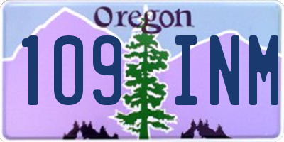 OR license plate 109INM