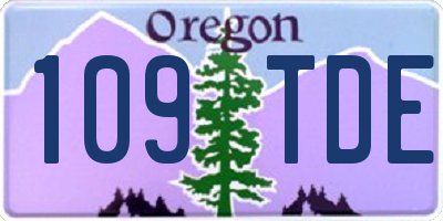 OR license plate 109TDE