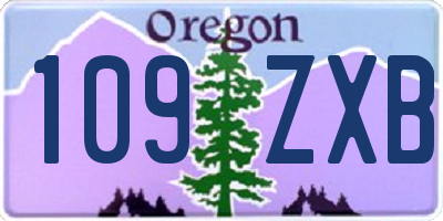 OR license plate 109ZXB