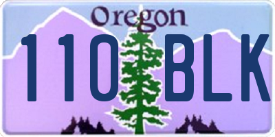 OR license plate 110BLK