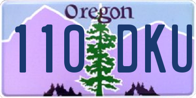 OR license plate 110DKU
