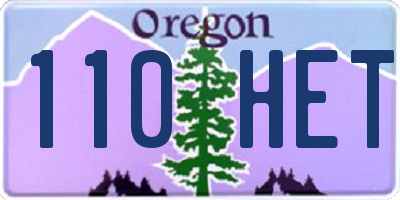 OR license plate 110HET