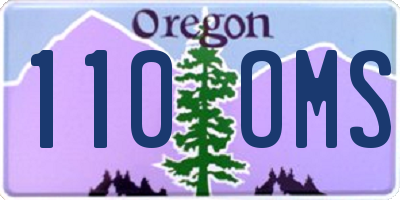 OR license plate 110OMS