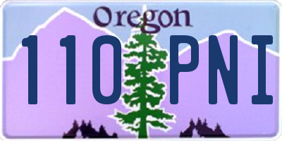 OR license plate 110PNI