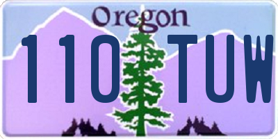 OR license plate 110TUW