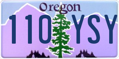 OR license plate 110YSY