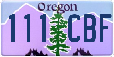 OR license plate 111CBF
