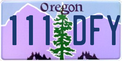 OR license plate 111DFY