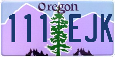 OR license plate 111EJK