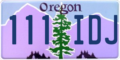 OR license plate 111IDJ