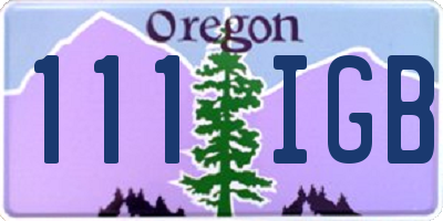 OR license plate 111IGB