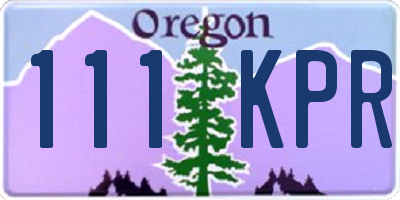 OR license plate 111KPR