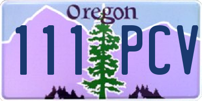 OR license plate 111PCV