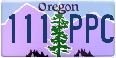 OR license plate 111PPC