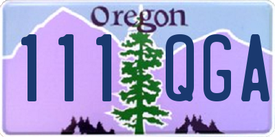 OR license plate 111QGA