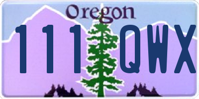 OR license plate 111QWX