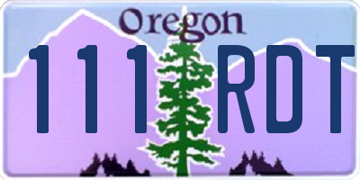 OR license plate 111RDT