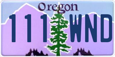 OR license plate 111WND