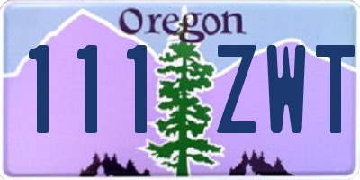 OR license plate 111ZWT