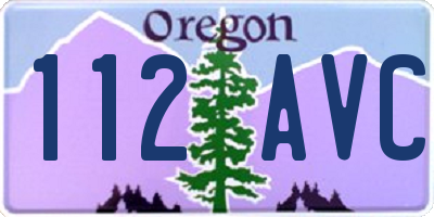 OR license plate 112AVC