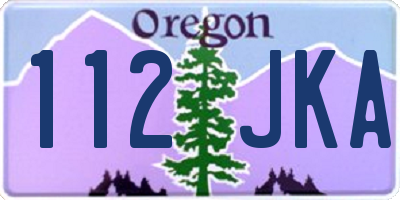 OR license plate 112JKA
