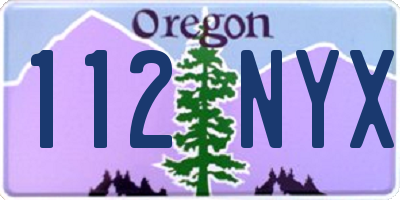 OR license plate 112NYX