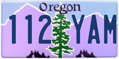 OR license plate 112YAM